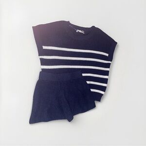 Moon & Madison Navy & White Short Set